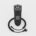 Black Three Head Electric Shaver With Charging Cable And Modern Design