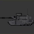 Military Tank With Armored Design Cannon Turret Tracks And Front Lights