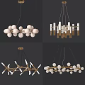 Modern Chandelier Designs Showcasing Spherical And Geometric Shapes With Gold Metal Frames