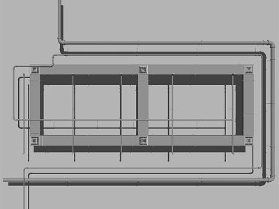 Industrial LOFT pipe bare roof pipe model