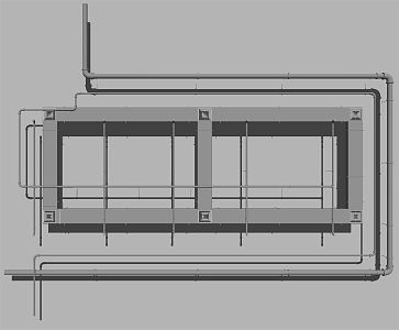 Industrial LOFT pipe bare roof pipe 3d model