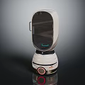 Modern Small Home Robot Featuring Transparent Cover Base Buttons And Indicator Light 3d model