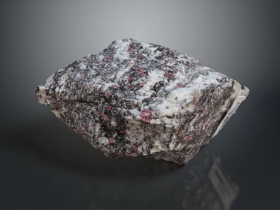 Wooden Stone Decorative Natural Raw Stone With Multicolored Rough Surface And Pink Black Specks 3d model