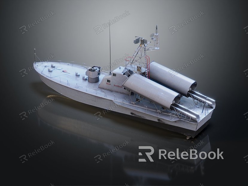 modern warship torpedo boat ship model