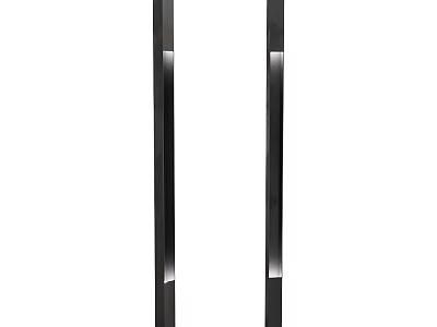 Modern Black Wall Lamp With Vertical Metal Frame And Silver Accent Lighting Design 3d model