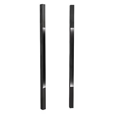 Modern Black Wall Lamp With Vertical Metal Frame And Silver Accent Lighting Design 3d model