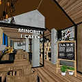 Minority Local Restaurant Interior With Rustic Wooden Decor Chandeliers Tables Chairs And Plants