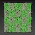 Living Plant Wall with Lush Green Checkerboard Pattern for Modern Indoor Space Decoration