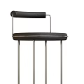 Modern Bar Stools With Metal Frame And Upholstered Seats In Black And Beige