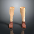 Stylish Brown Shoes with Beige Long Socks Displayed on Dark Background
