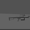 Modern Tactical Rifle With Black Body Long Barrel And Scope Design Features