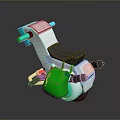 Cartoon Style Kids Motorcycle Design With White Body Green Accents And Black Seat
