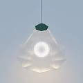 Modern Transparent Chandelier With Dark Green Top Cover Honeycomb Textured Lampshade And Light Blue Background