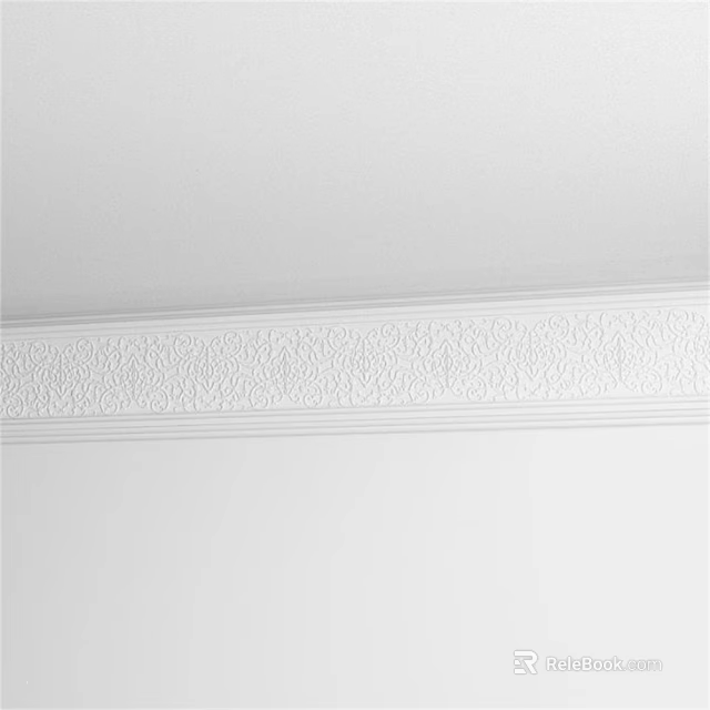 White Background Decorative Sculpture Carving With Relief Lines And Patterned Designs 3d model