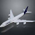 Lufthansa Airliner Model With White Body Blue Tail And Four Engines
