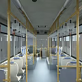 Modern City Bus With White And Green Body Large Windows And Front