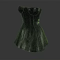 Grey Corset Dress With Shiny Texture Fitted Waist And Elegant Design