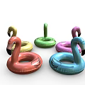 Colorful Flamingo Inflatable Swim Rings for Kids Summer Pool Playtime