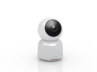 Smart Home Security Camera With White Spherical Design And Stable Base 3d model
