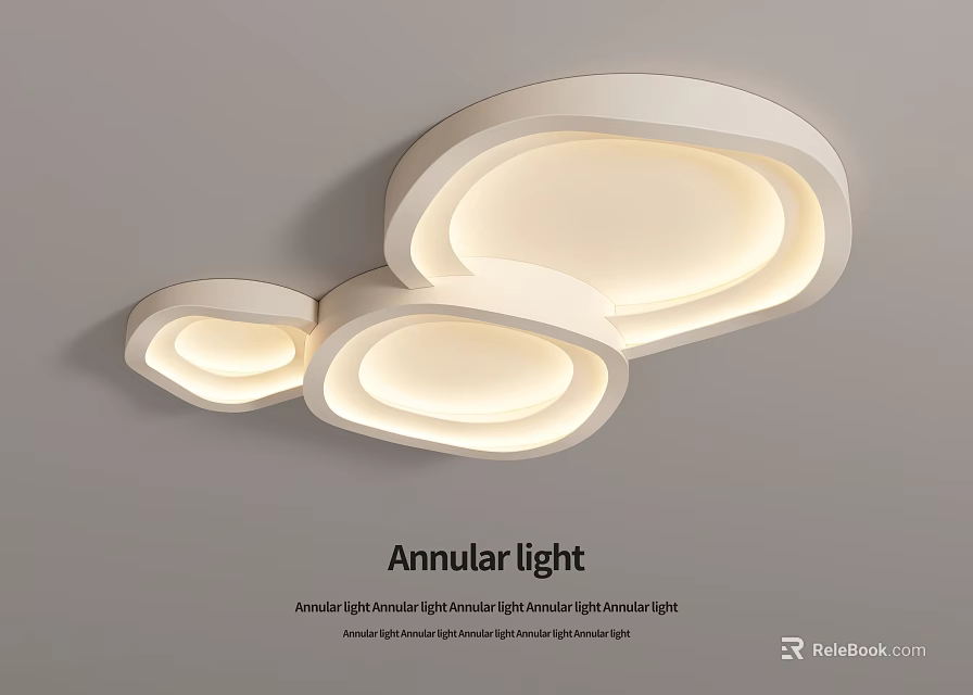 Modern Annular Ceiling Light With Multiple Rings For Indoor Soft Lighting 3d model 