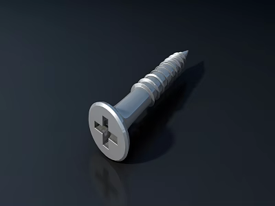 Sleek Silver Metal Door Handle with Cross Slot Design for Home Interior Decoration 3d model