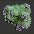 Natural Green And Purple Crystal Decorative Ornament Set With Mineral For Home Decor