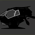 Black Sleek Spacecraft With Blue Cockpit And Light Details For Cosmic Exploration