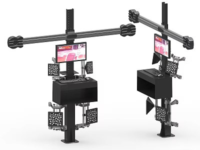 Industrial Equipment With Mechanical Arms Display Screens And Heavy Duty Metal Structure 3d model