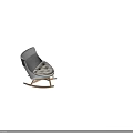 Gray Woven Rocking Chair With Light Wooden Frame and Soft Gray Cushion