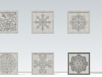 European-style carved components 3d model