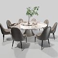 poliform Dining Table and Chair 3d model