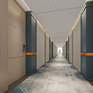 New Chinese Aisle Hotel Aisle 3d model