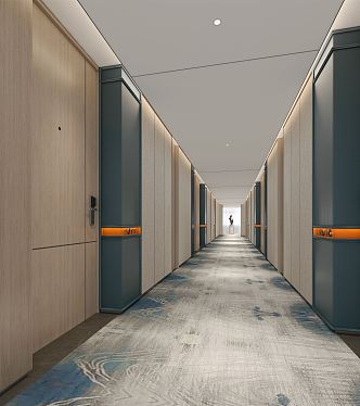 New Chinese Aisle Hotel Aisle 3d model