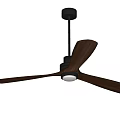 Modern Ceiling Mounted Air Conditioning Fan With Dark Blades And Integrated Light 3d model