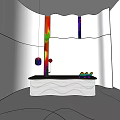 Modern Front Desk Lobby Reception Desk 3d model