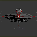 Futuristic Sci Fi Spaceship Design With Streamlined Grey Red Body And Thruster Components