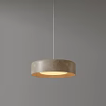 Modern Circular Concrete Pendant Light With Warm Glow On Gray Background 3d model