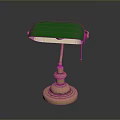Vintage Desk Lamp With Green Shade And Brass Base For Home Office Decor