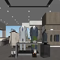 Elegant Men's Clothing Store Interior With Suits Mannequins And Apparel Displays