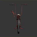 Stylish Red Custom Bicycle With White Rim Wheels And Unique Design 3d model