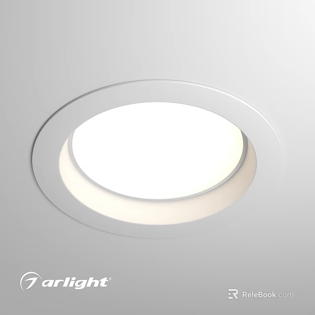 Sleek Recessed Downlight Spotlight With Round Shape And Soft White Illumination 3d model 