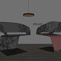 Minotti Modern Dining Chairs With Stylish Metal Frame And Leather Upholstery Design