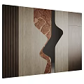 Modern Background Wall Design With Wavy Wood Grain And Mixed Materials 3d model