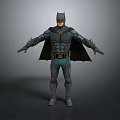 Batman Character 3D Model in Armored Costume With Cape and Detailed Design