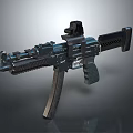 Modern Tactical Assault Rifle With Scope Vertical Grip And Detachable Magazine