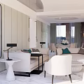 Elegant Modern Living Room Interior With White Sofa Green Cushions And Marble Floor