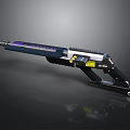 Futuristic Energy Weapon Design With Glowing Purple Blue Barrel Metallic Grip And Control Panel