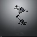 Futuristic Mechanical Robot Character With Bio Inspired Legs And Sensor Head Design 3d model