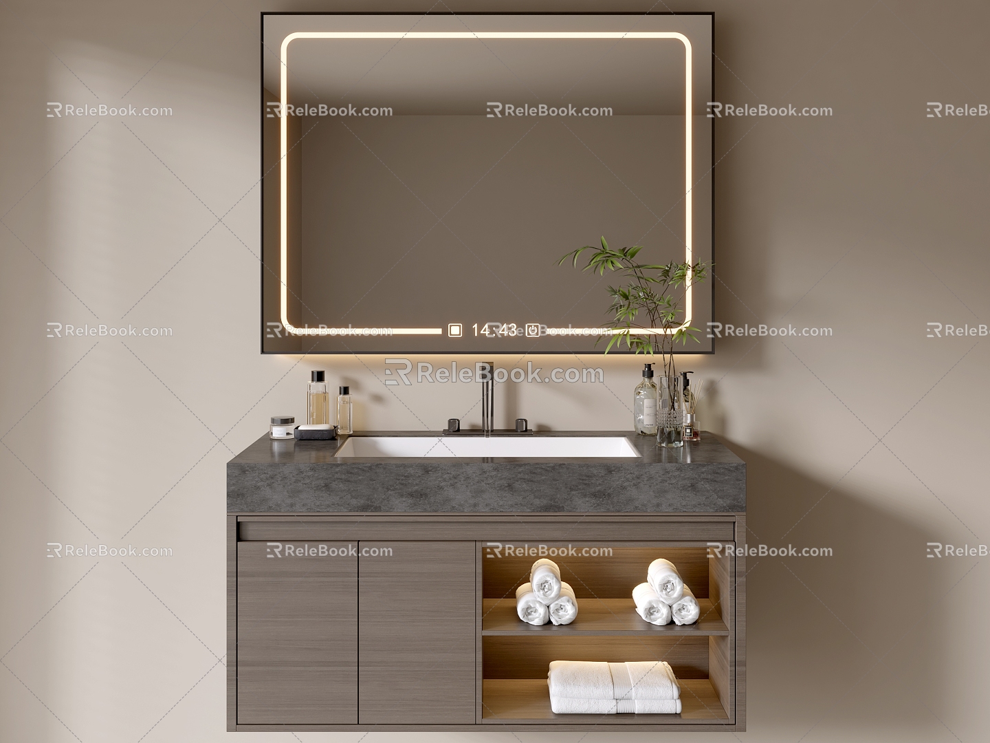 Modern Bathroom Cabinet Bathroom Counter Basin Bathroom Ornaments Mirror Cabinet Sink 3d model