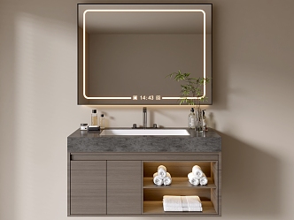 Modern Bathroom Cabinet Bathroom Counter Basin Bathroom Ornaments Mirror Cabinet Sink 3d model